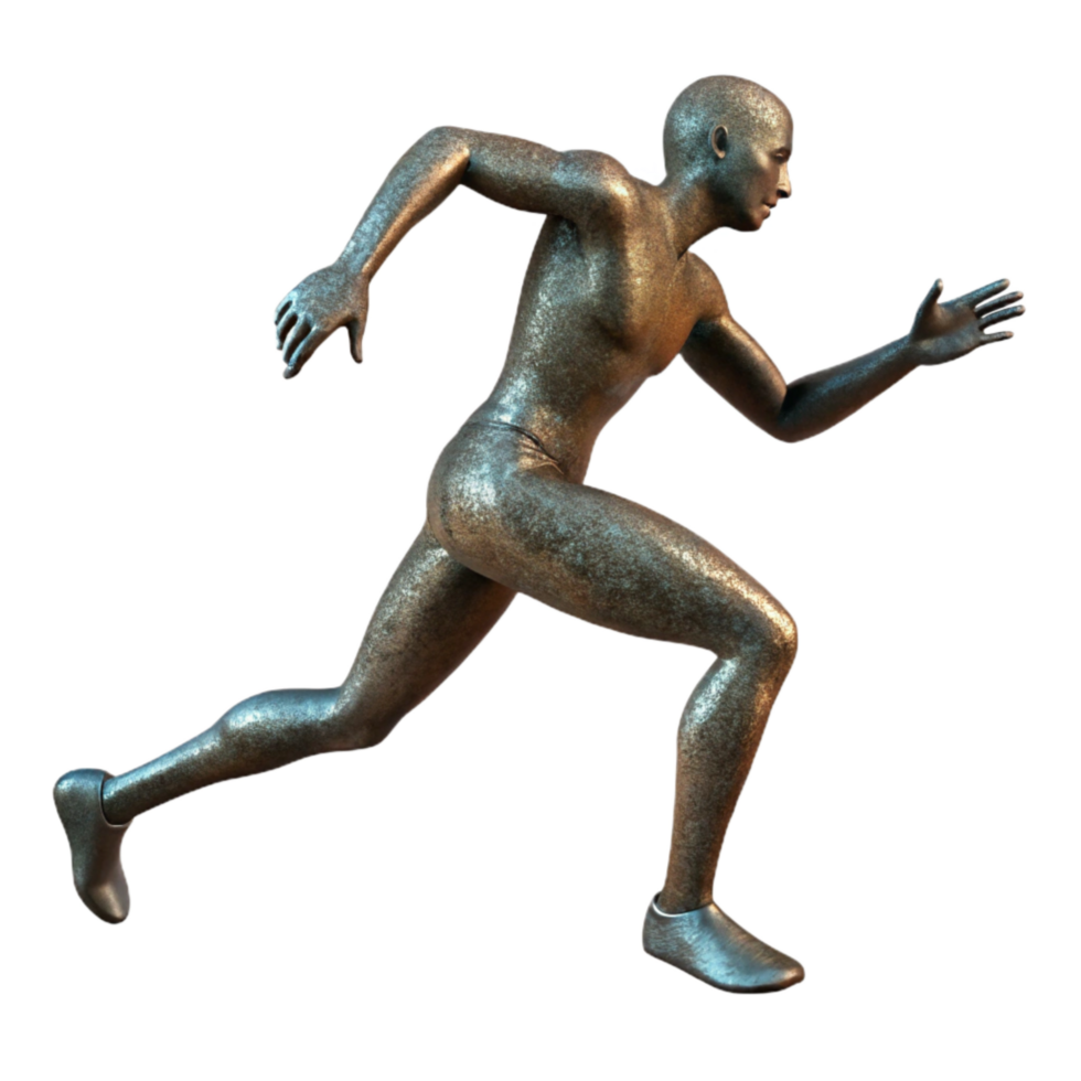 dramatic creative Silhouette Runner Dynamic Pose Isolated Element 4K png