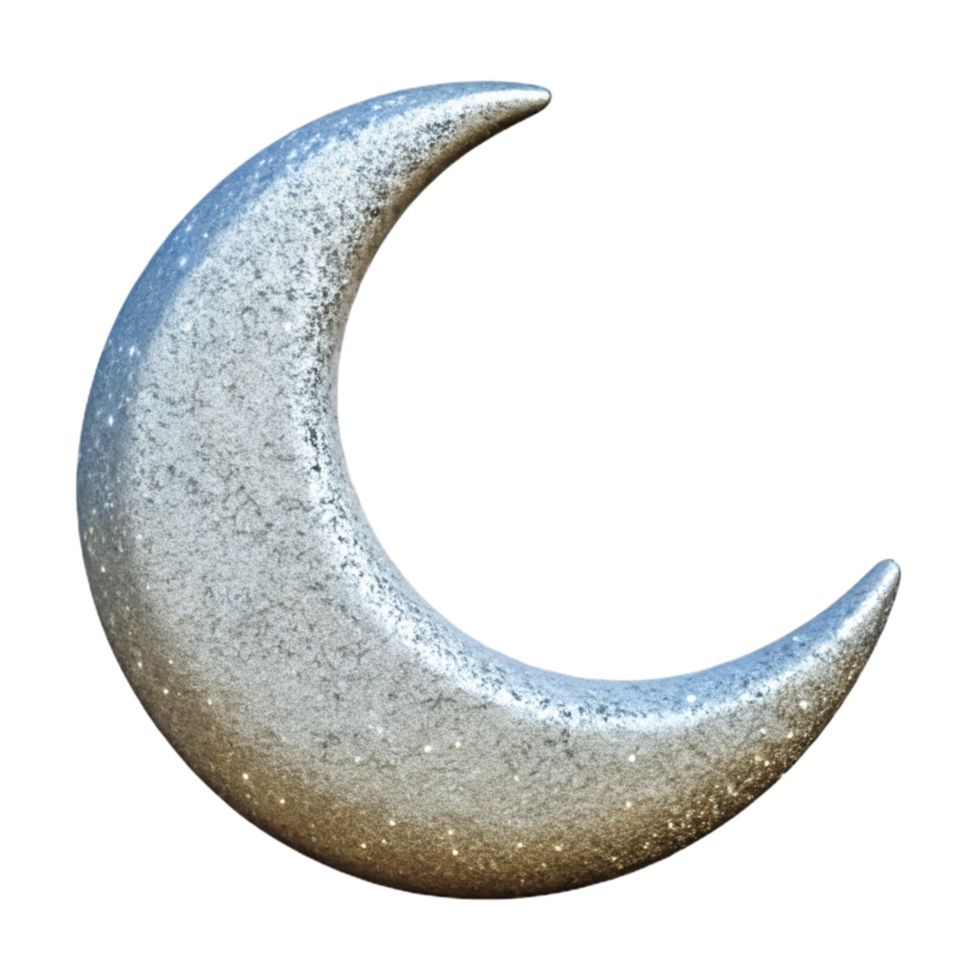 beautiful creative Silver Glitter Crescent Moon Transparent Background original png