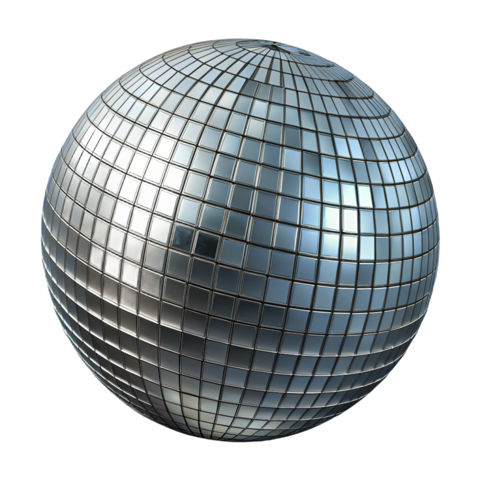 wonderful classic Silver Disco Ball Isolated Element with Reflective Surface original png