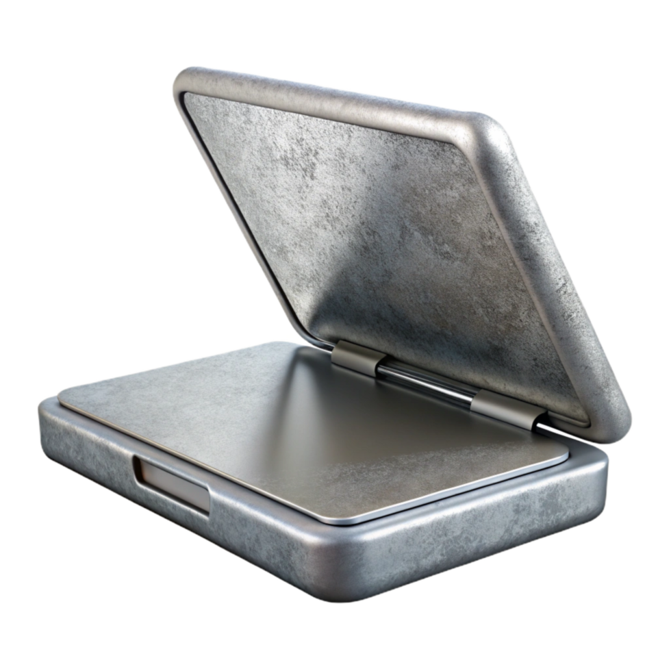 dramatic vintage Silver Laptop with Closed Lid Side View Element premium png