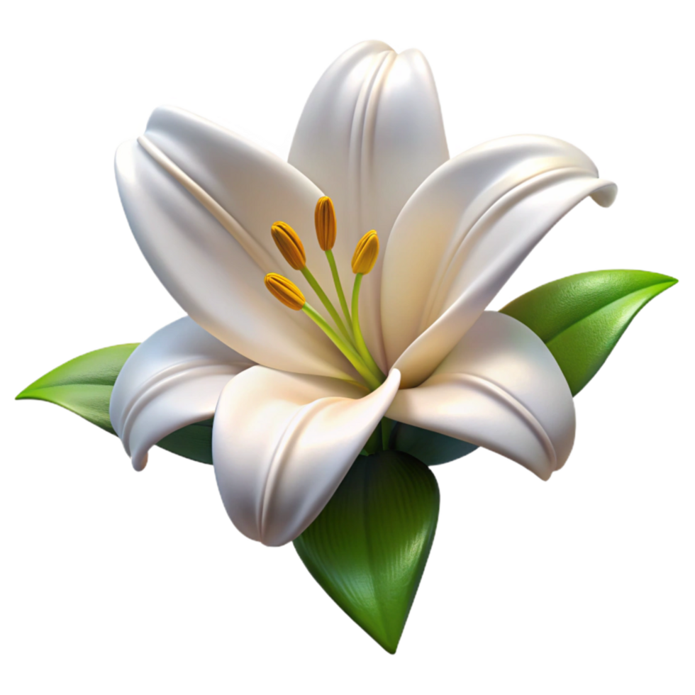 stunning traditional Single White Lily Isolated on Transparent Background high quality png