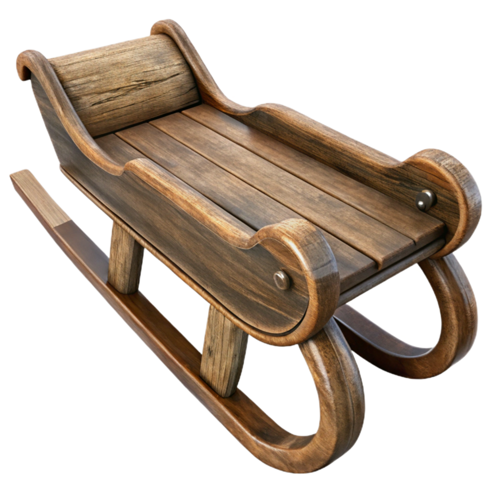 serene traditional Sled Wooden Classic Style Isolated genuine png