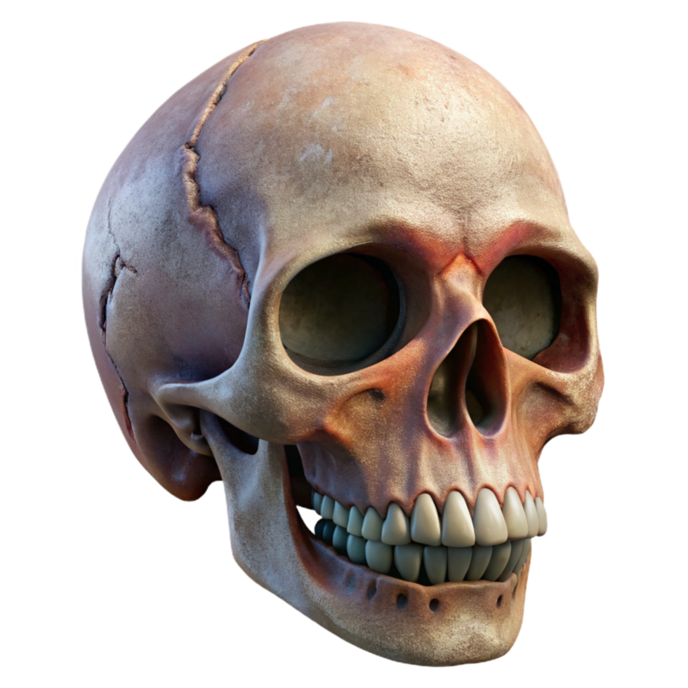 impressive vintage Skull with Jawbone Isolated Element genuine png