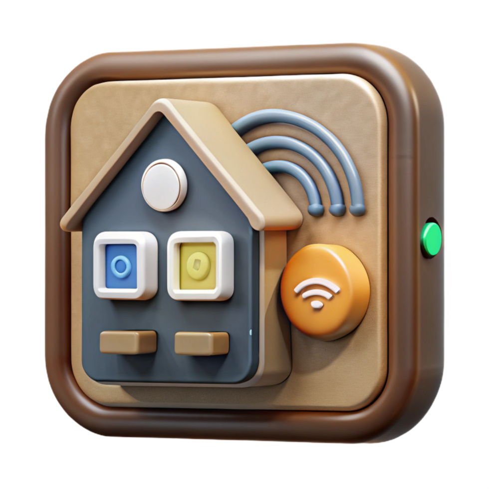 elegant minimalist Smart Home Automation System Interface Cutout Transparent Background genuine png