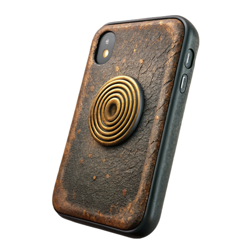 wonderful abstract Smartphone with Fingerprint Sensor on Back Black Isolated authentic png