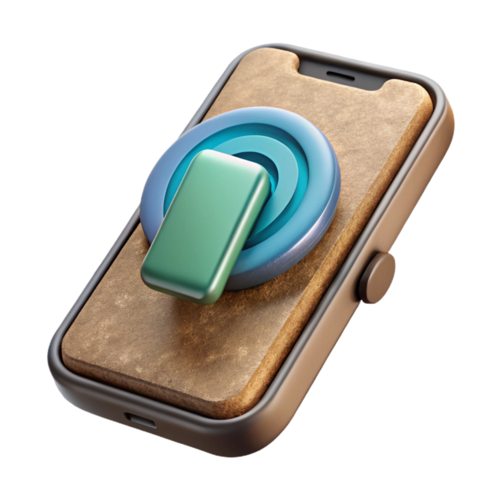 serene rustic Smartphone with Wireless Charging Capability Transparent Background authentic png