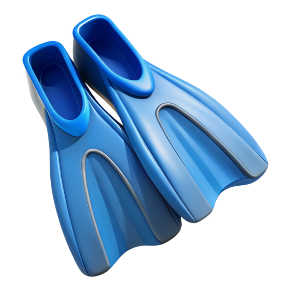 vibrant artistic Snorkeling Fins Blue Color Transparent Background genuine png