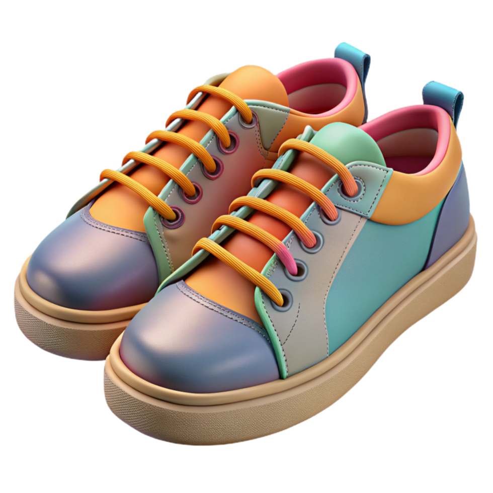 stunning modern Sneakers with Colorful Laces Cutout high resolution png