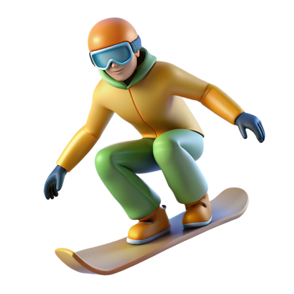 extraordinary rustic Snowboarder Carving Turn Side Angle Transparent Background premium png