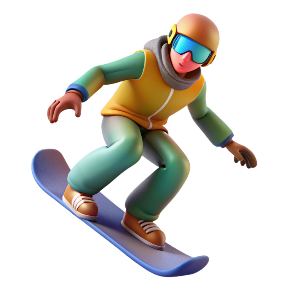 beautiful abstract Snowboarder Carving Turn Side Angle Transparent Background high resolution png