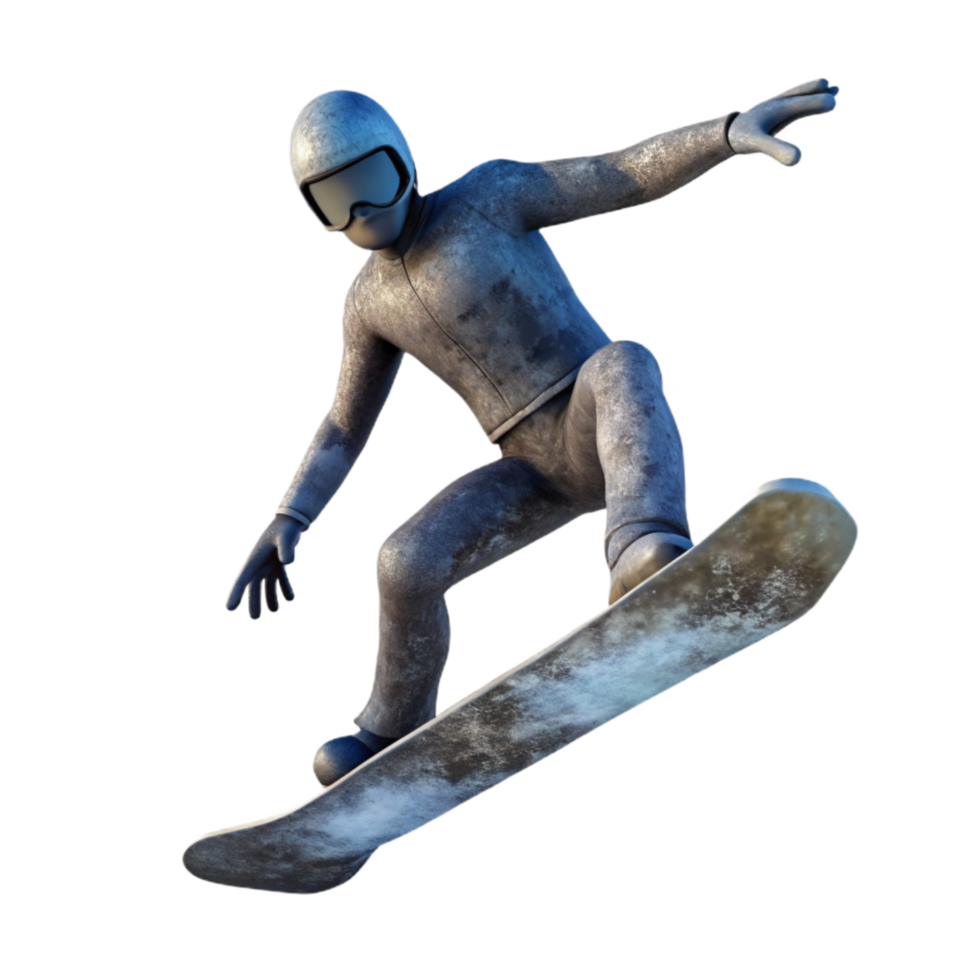 magnificent abstract Snowboarder Jumping Silhouette Transparent Background high resolution png