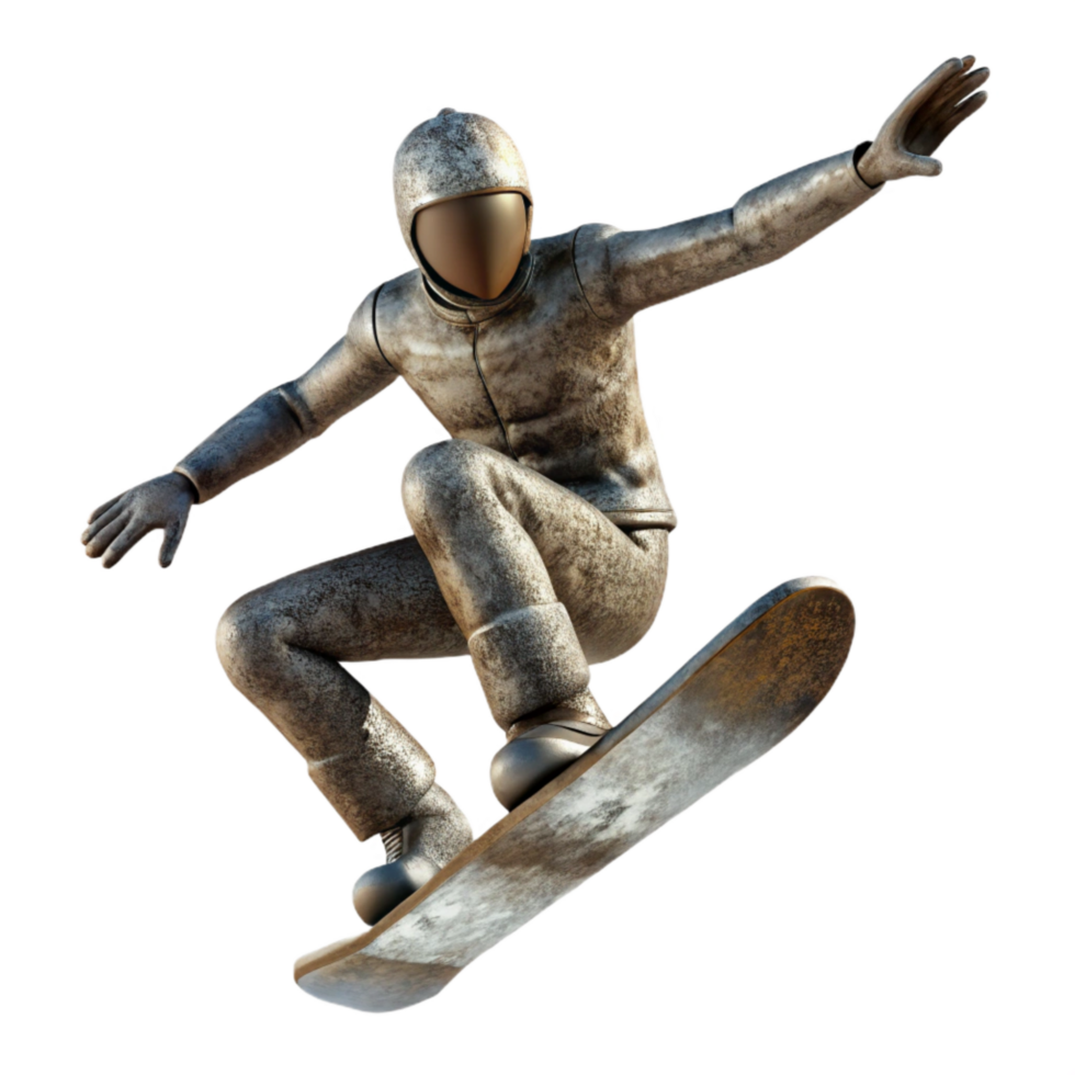 impressive abstract Snowboarder Jumping Silhouette Transparent Background premium png