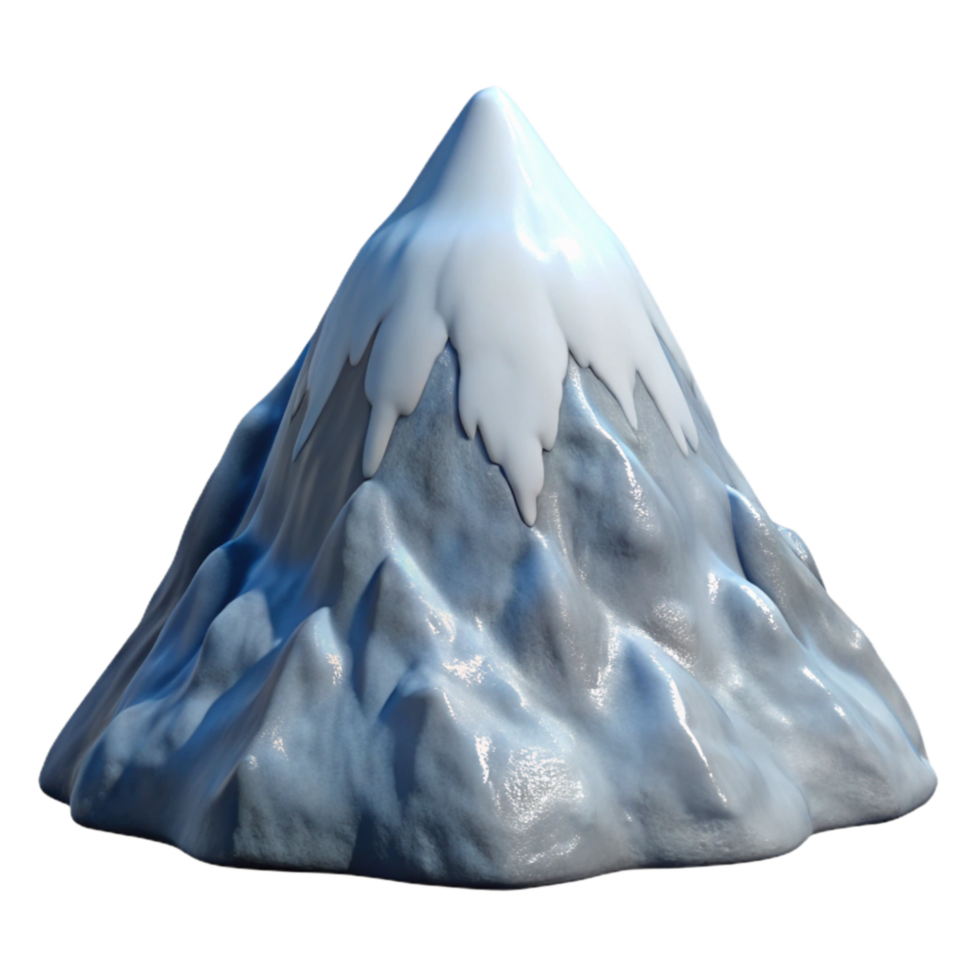 serene artistic Snow Covered Mountain Peak Isolated on Transparent Background genuine png