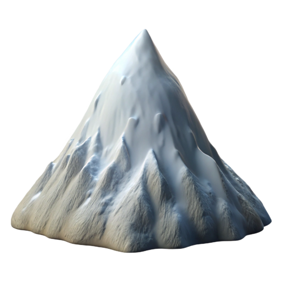 elegant abstract Snow Covered Mountain Peak Isolated on Transparent Background genuine png