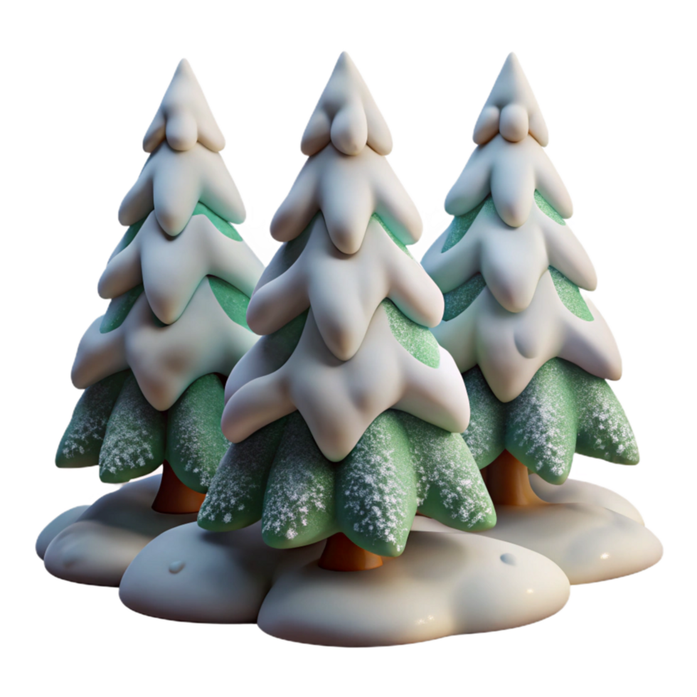wonderful traditional Snow Covered Pine Trees Isolated Element authentic png
