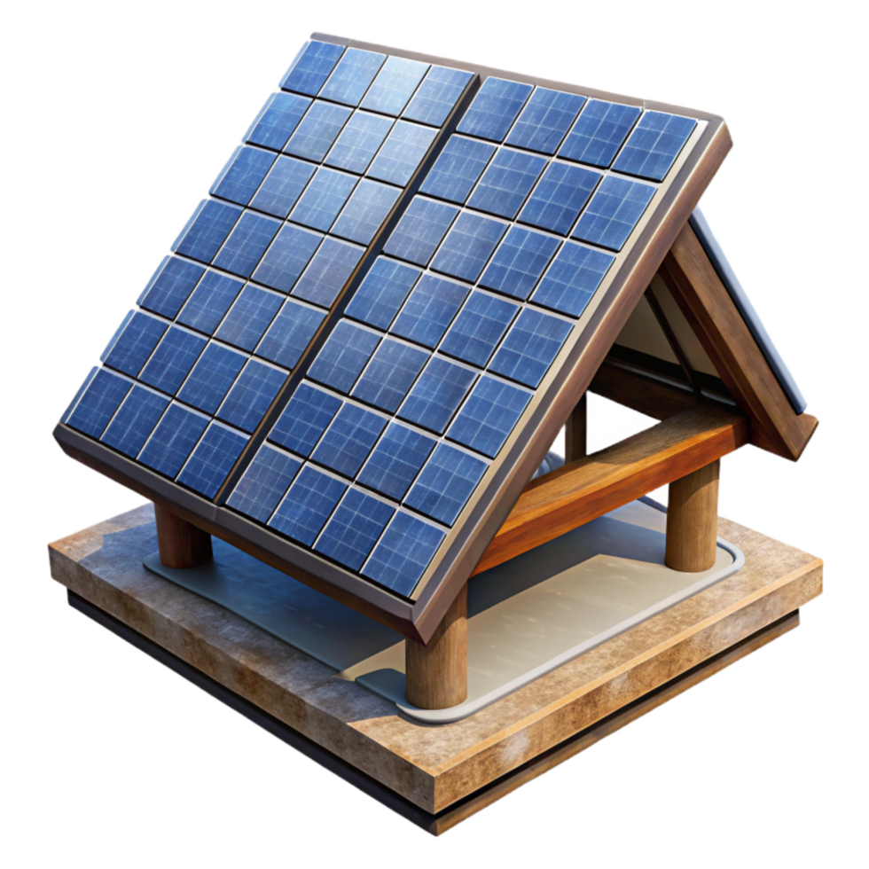 wonderful creative Solar Panel Array on Rooftop Isolated Image authentic png