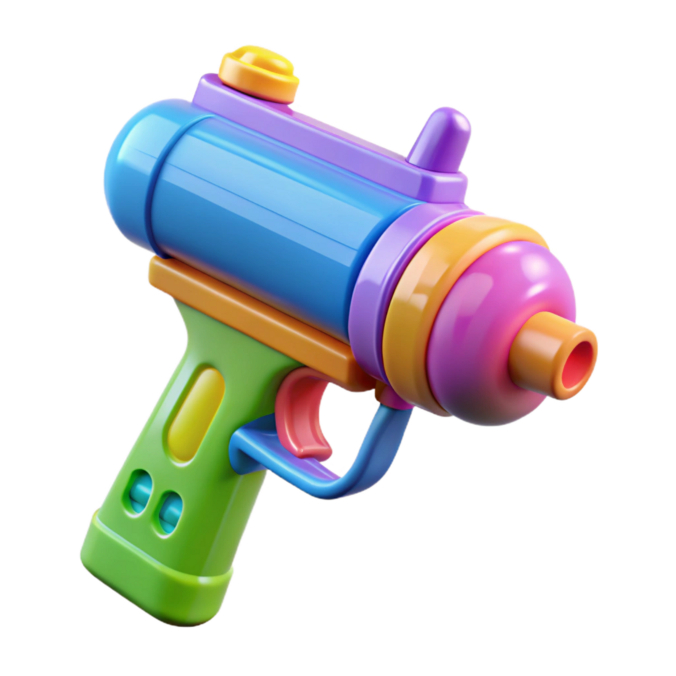 beautiful abstract Songkran Water Gun Brightly Colored Plastic Isolated premium png