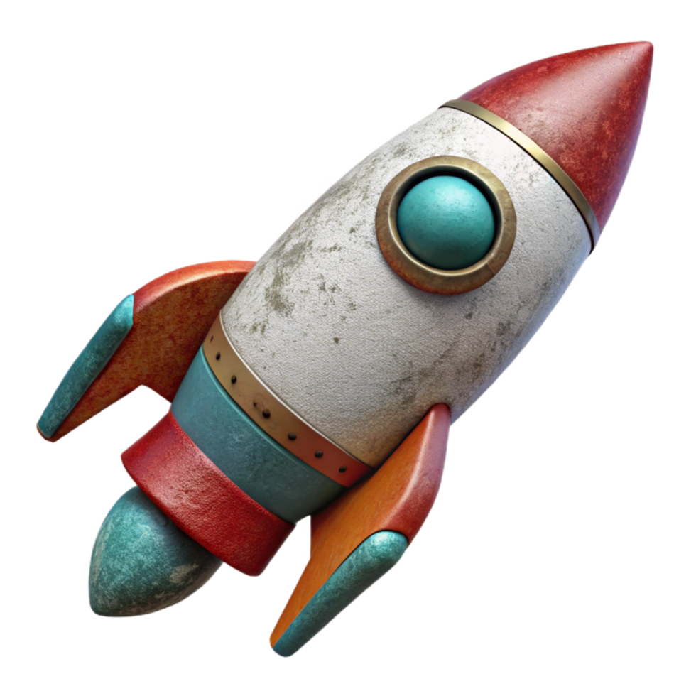 extraordinary creative Space Exploration Rocket Launching Isolated premium png