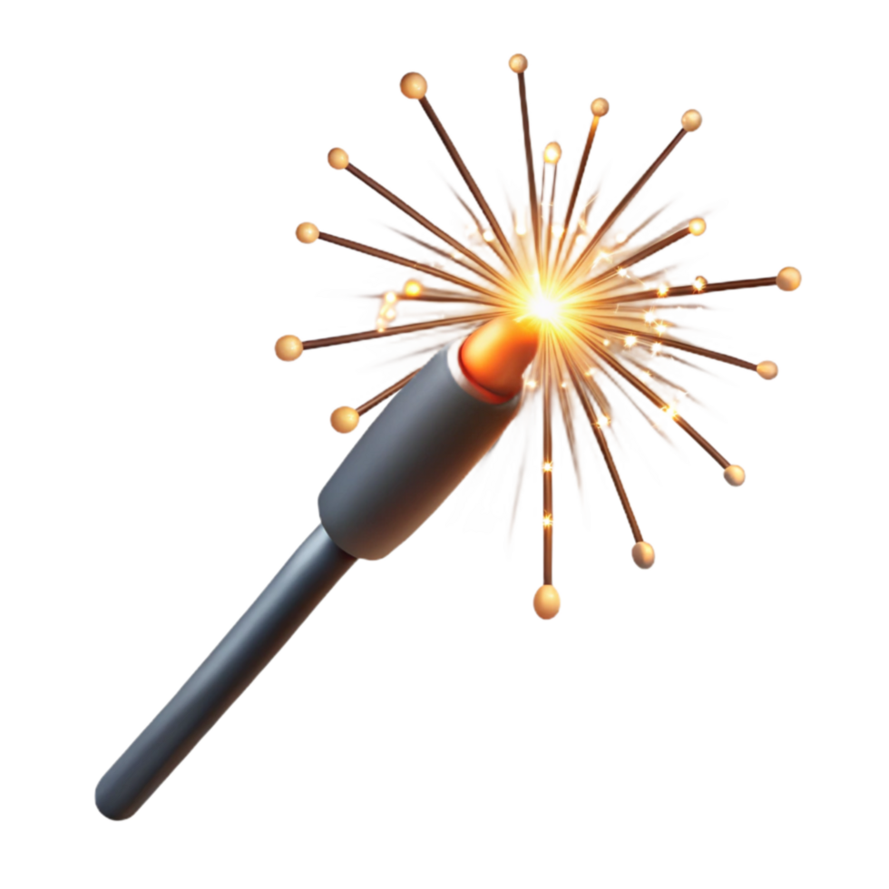extraordinary classic Sparklers Handheld Burning Brightly Transparent Background detailed png