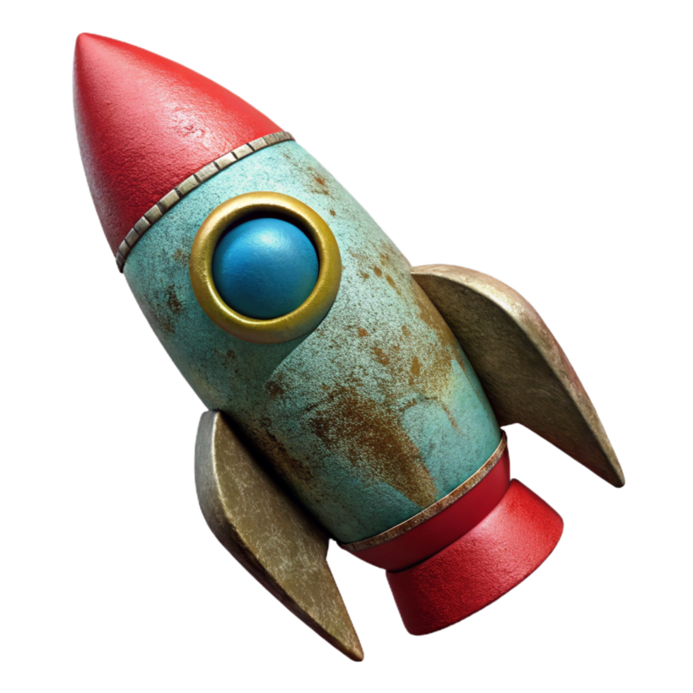 stunning artistic Space Rocket Launching Upwards Isolated Element original png