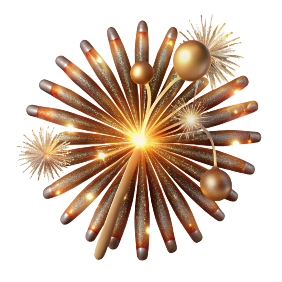 extraordinary modern Sparkling Fireworks Transparent Background 4K png