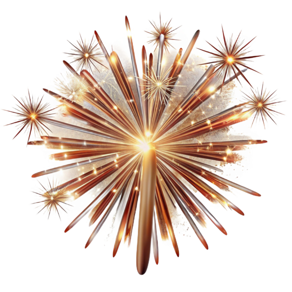 elegant contemporary Sparkling Fireworks Transparent Background original png