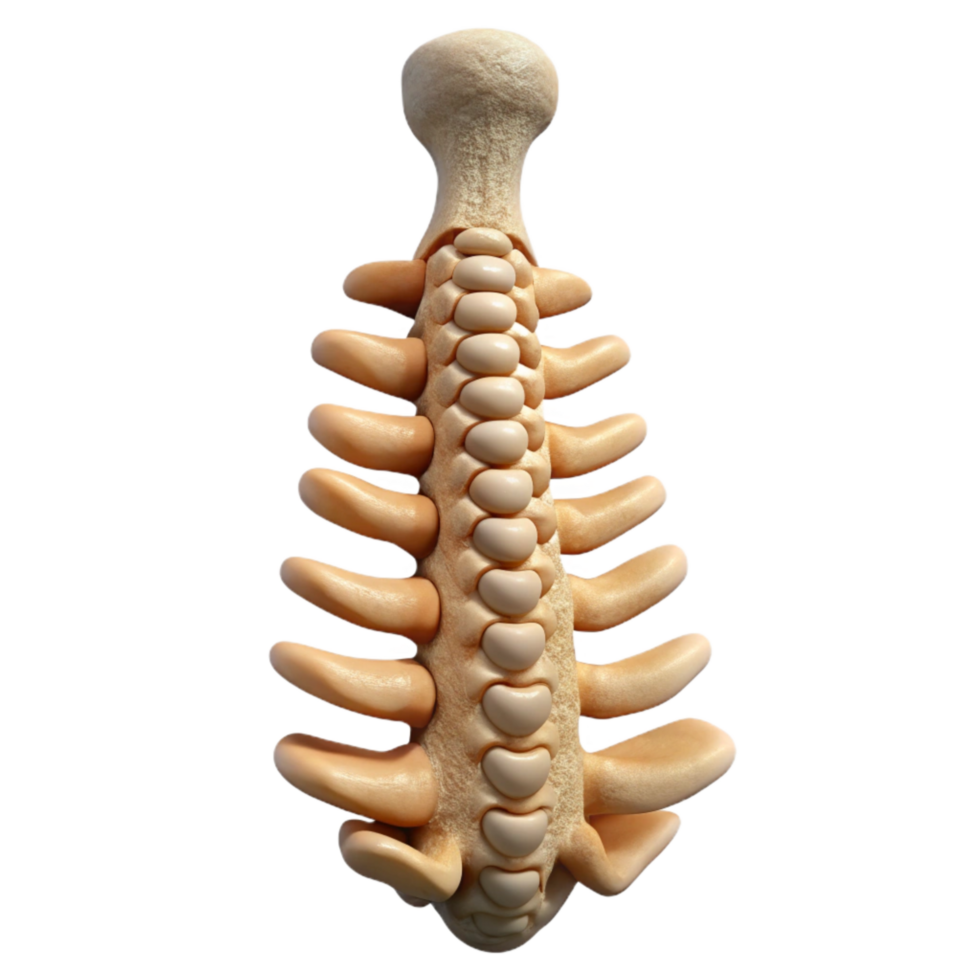 wonderful abstract Spine Model Front View Cutout on Transparent Background detailed png