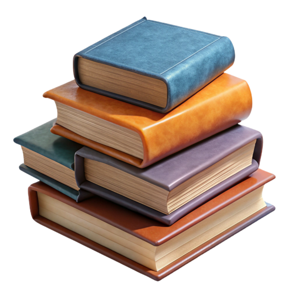 extraordinary modern Stack of Books Different Sizes Transparent Background detailed png
