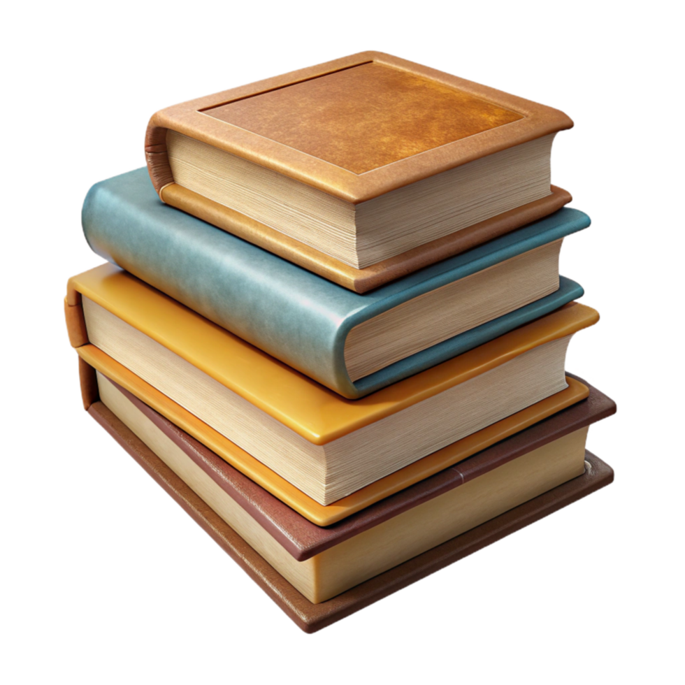impressive abstract Stack of Books Different Sizes Transparent Background genuine png