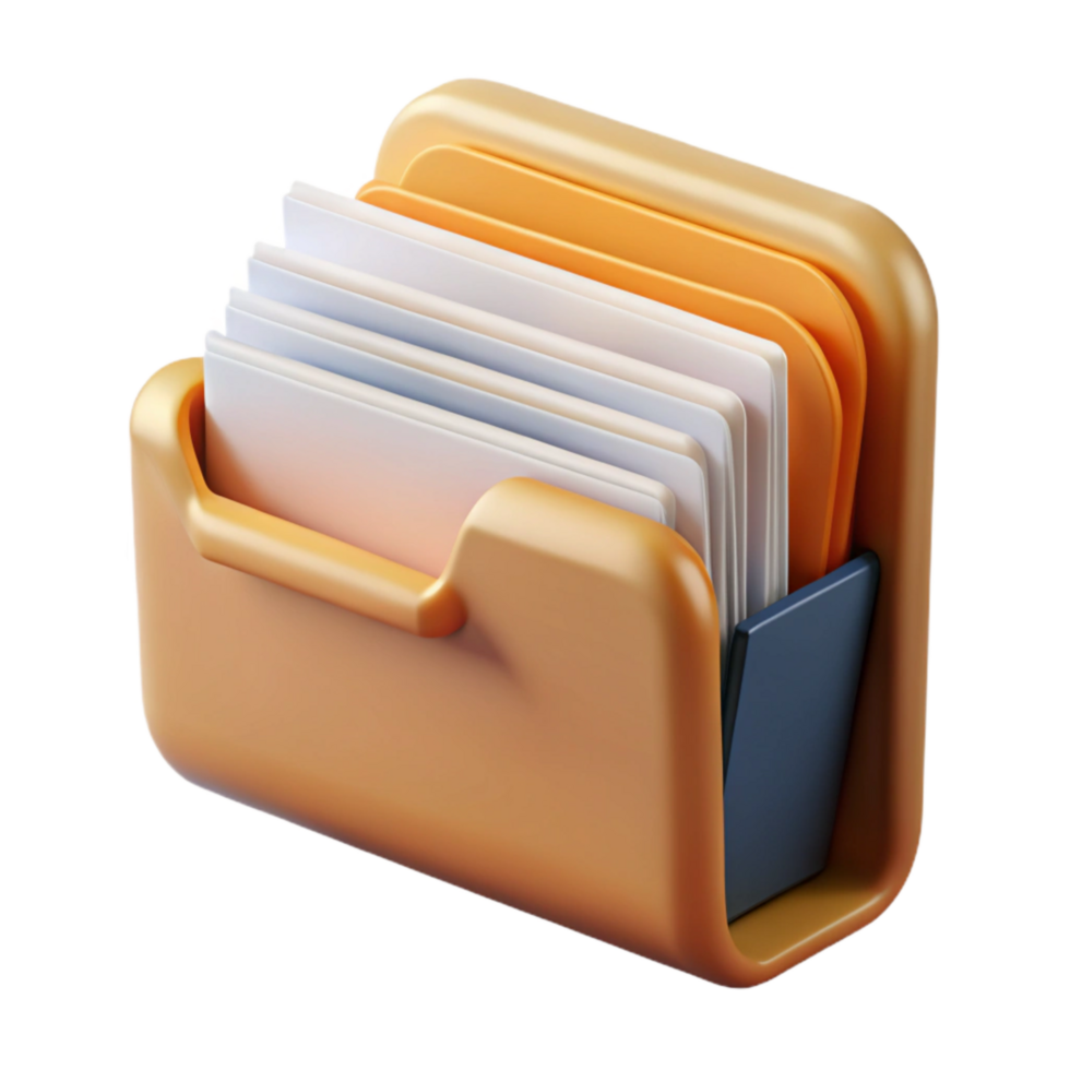 elegant modern Stack of Papers with Folder Transparent Background premium png