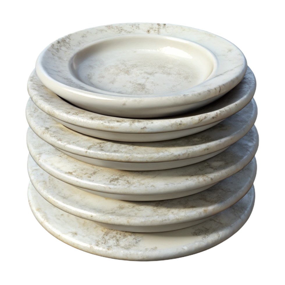 impressive creative Stack of Plates White Porcelain Transparent Background exclusive png