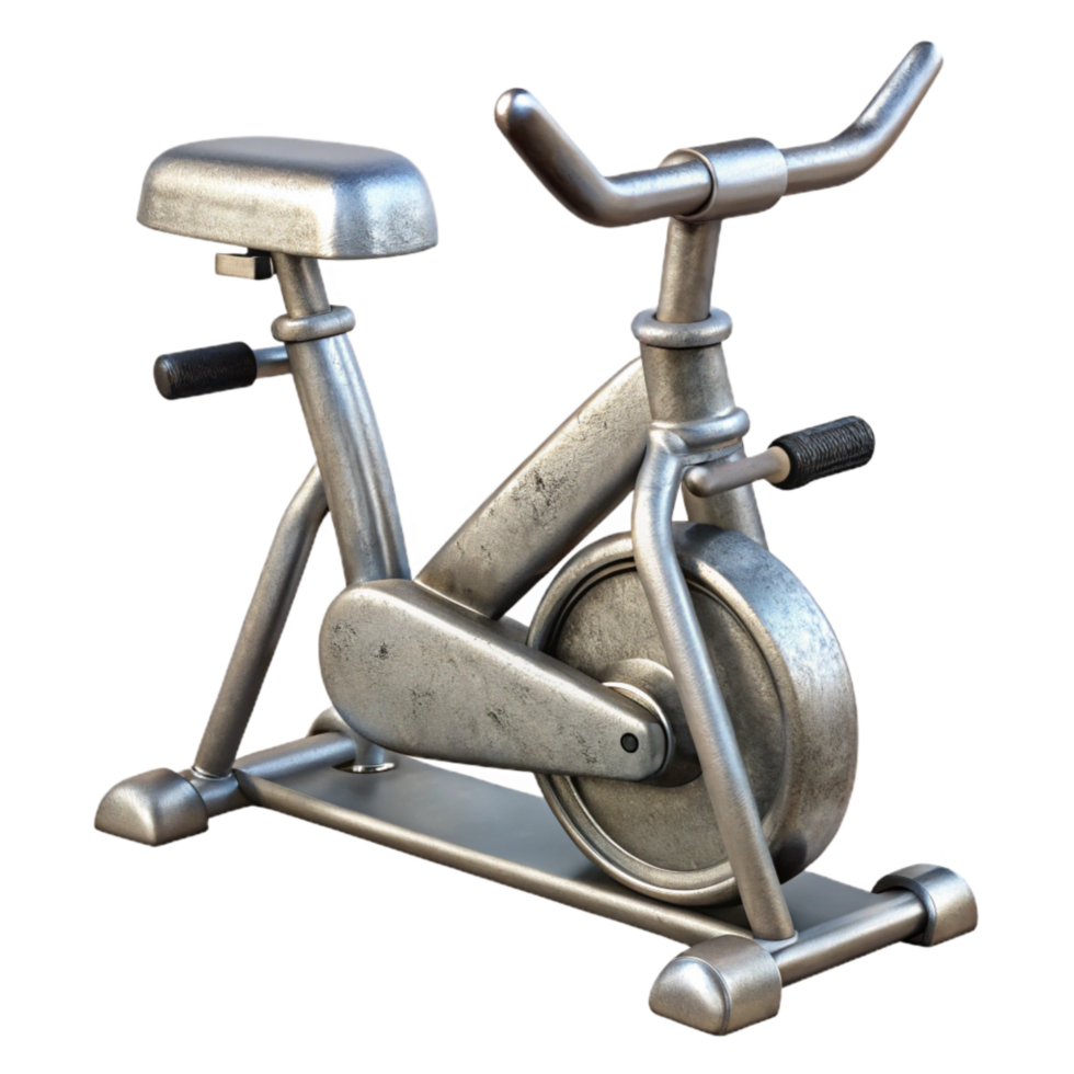 dramatic artistic Stationary Bike Silver Cutout with Seat and Handlebars exclusive png