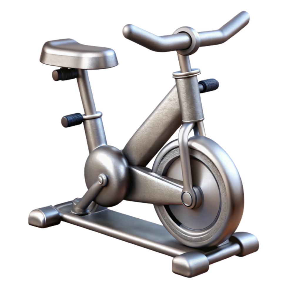 elegant creative Stationary Bike Silver Cutout with Seat and Handlebars professional png