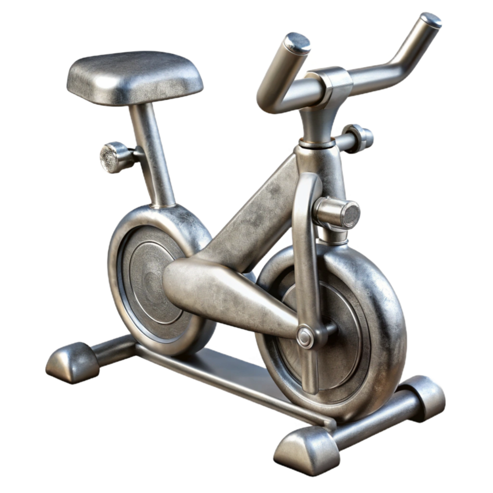 elegant minimalist Stationary Bike Silver Cutout with Seat and Handlebars authentic png
