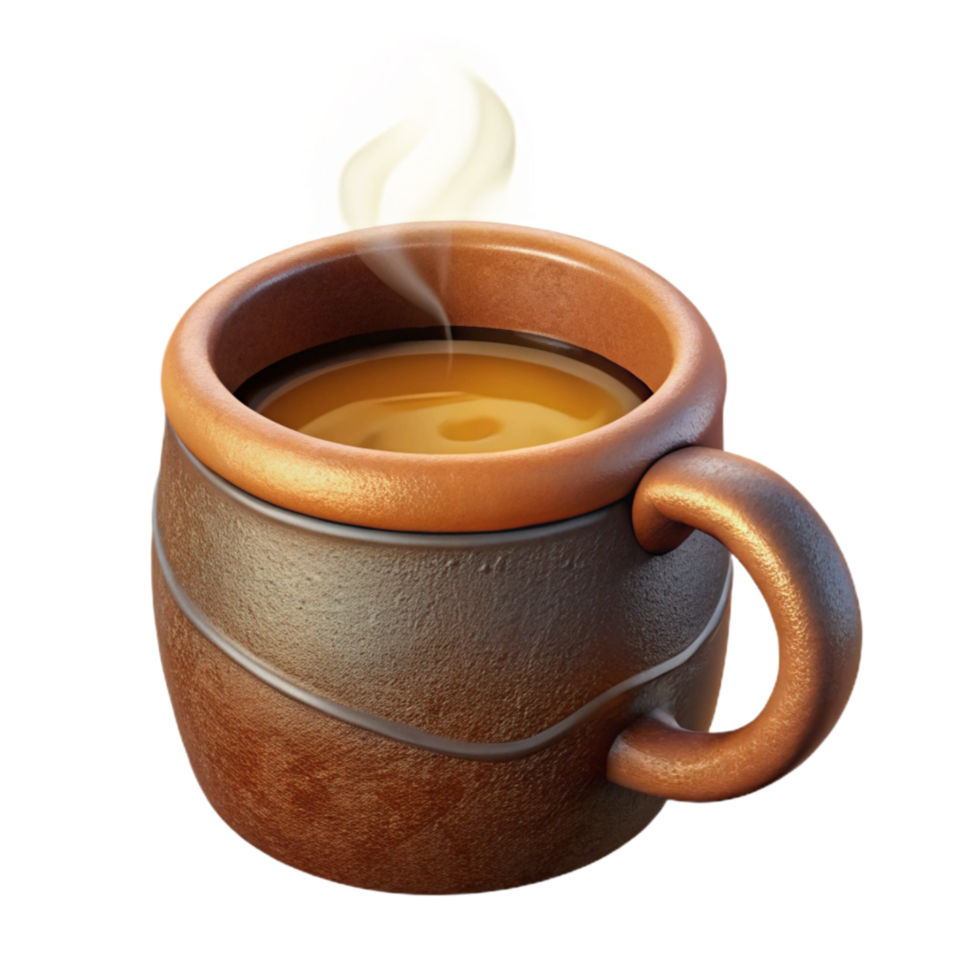 magnificent artistic Steaming Hot Coffee Mug Cutout Transparent Background professional png