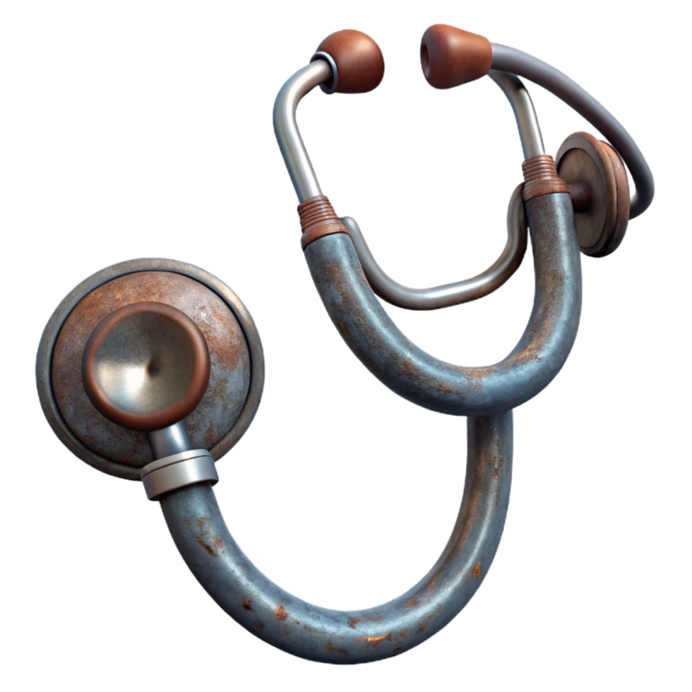 dramatic vintage Stethoscope Coiled Cutout on Transparent Background original png