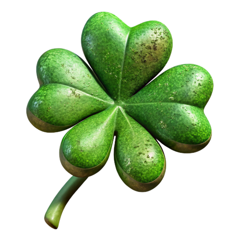 dramatic minimalist St Patricks Day Shamrock Green Clover Isolated premium png