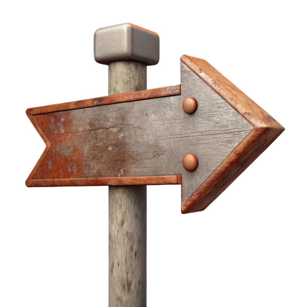 beautiful minimalist Street Sign with Arrow Blank White Transparent Background high quality png
