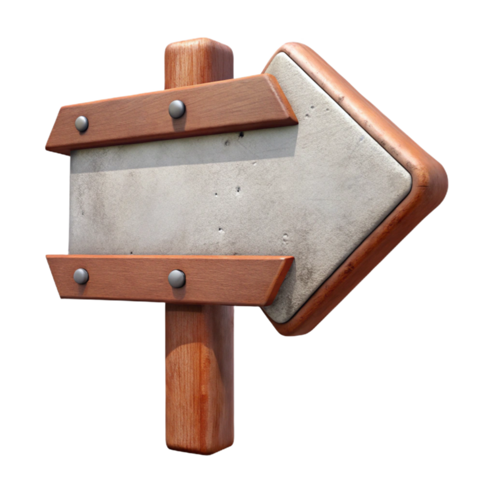beautiful artistic Street Sign with Arrow Blank White Transparent Background 4K png