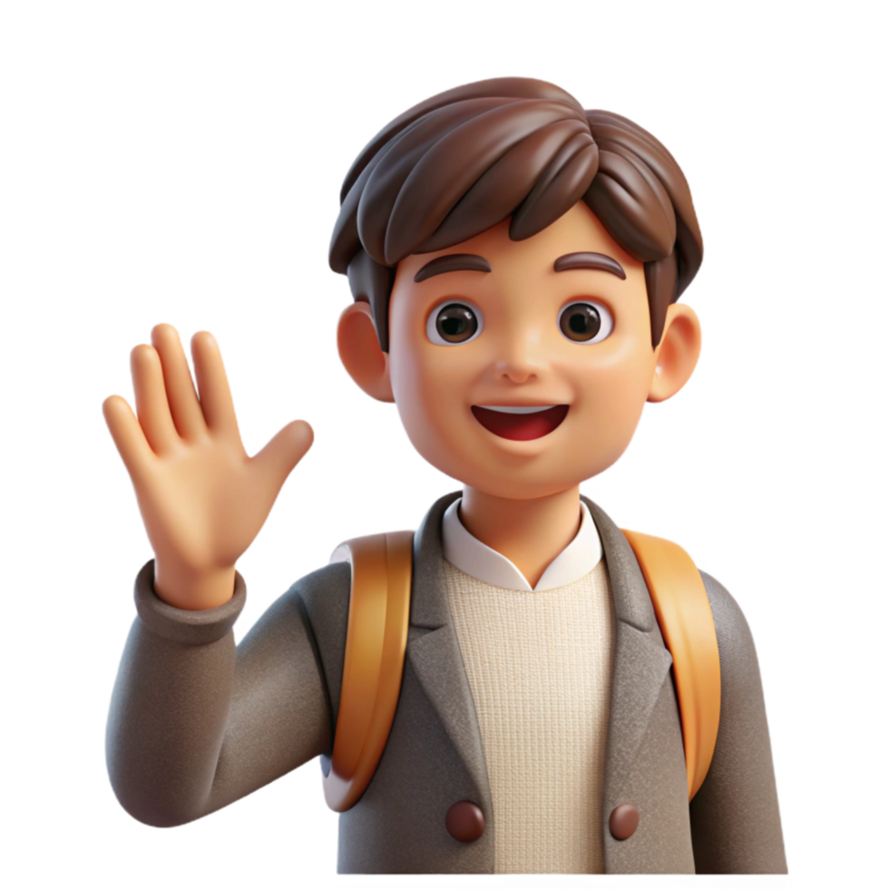 serene rustic Student Raising Hand in Class Front View Transparent premium png