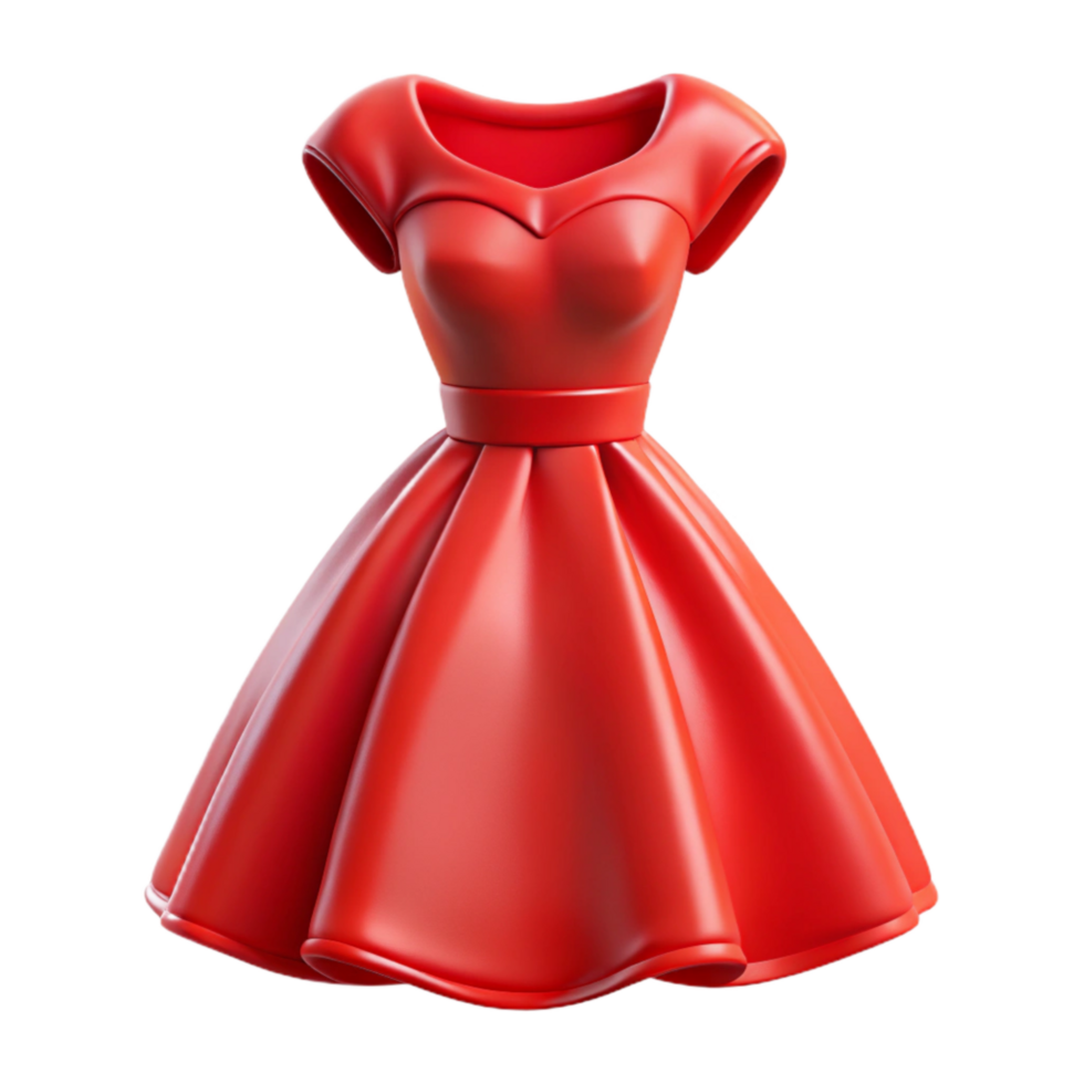 serene abstract Stylish Red Dress Cutout on Transparent Background original png