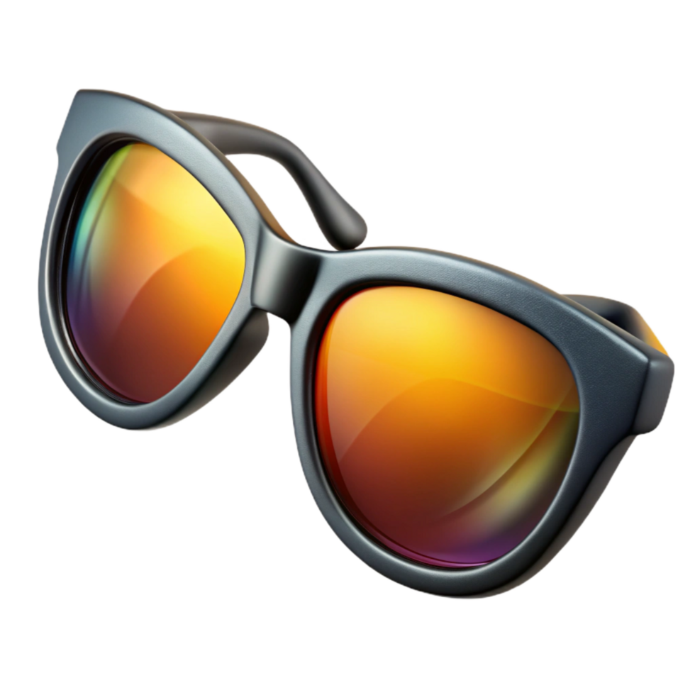 wonderful artistic Sunglasses with Reflective Lenses Black Frames Cutout exclusive png