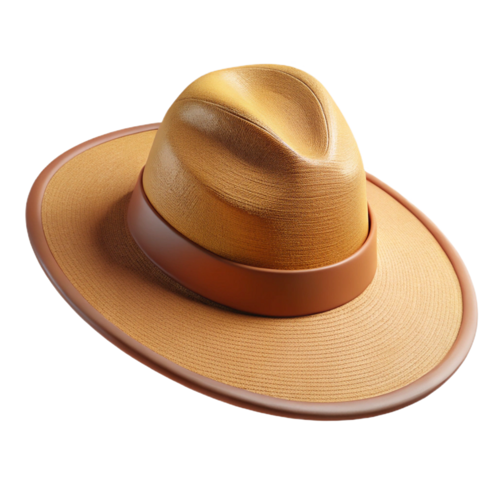 wonderful classic Sun Hat Straw Wide Brim Isolated Transparent Background high quality png