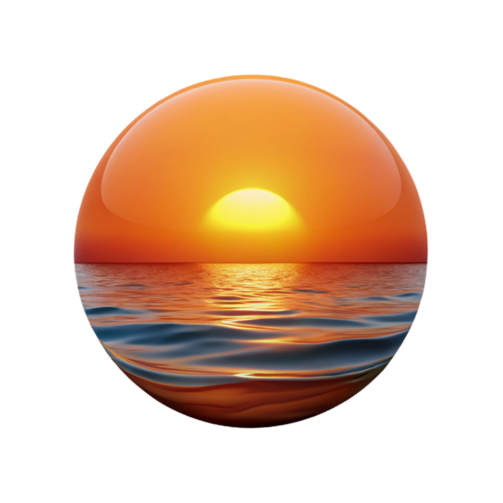 beautiful traditional Sunset Over the Ocean with Orange Hues Transparent Background professional png