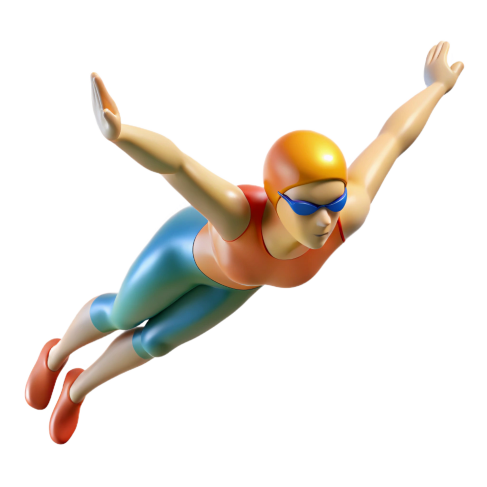 wonderful rustic Swimmer Backstroke Action Shot Transparent Background high resolution png