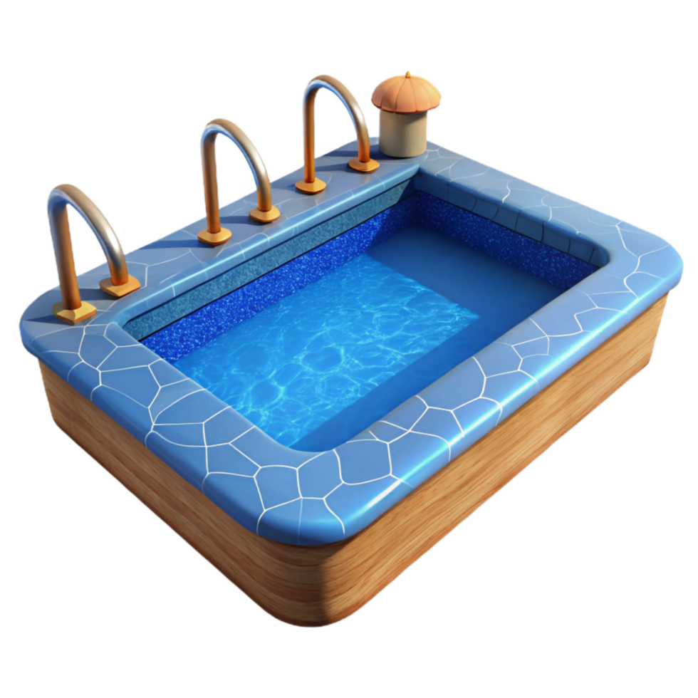 beautiful classic Swimming Pool Blue Water Surface Transparent Background high resolution png