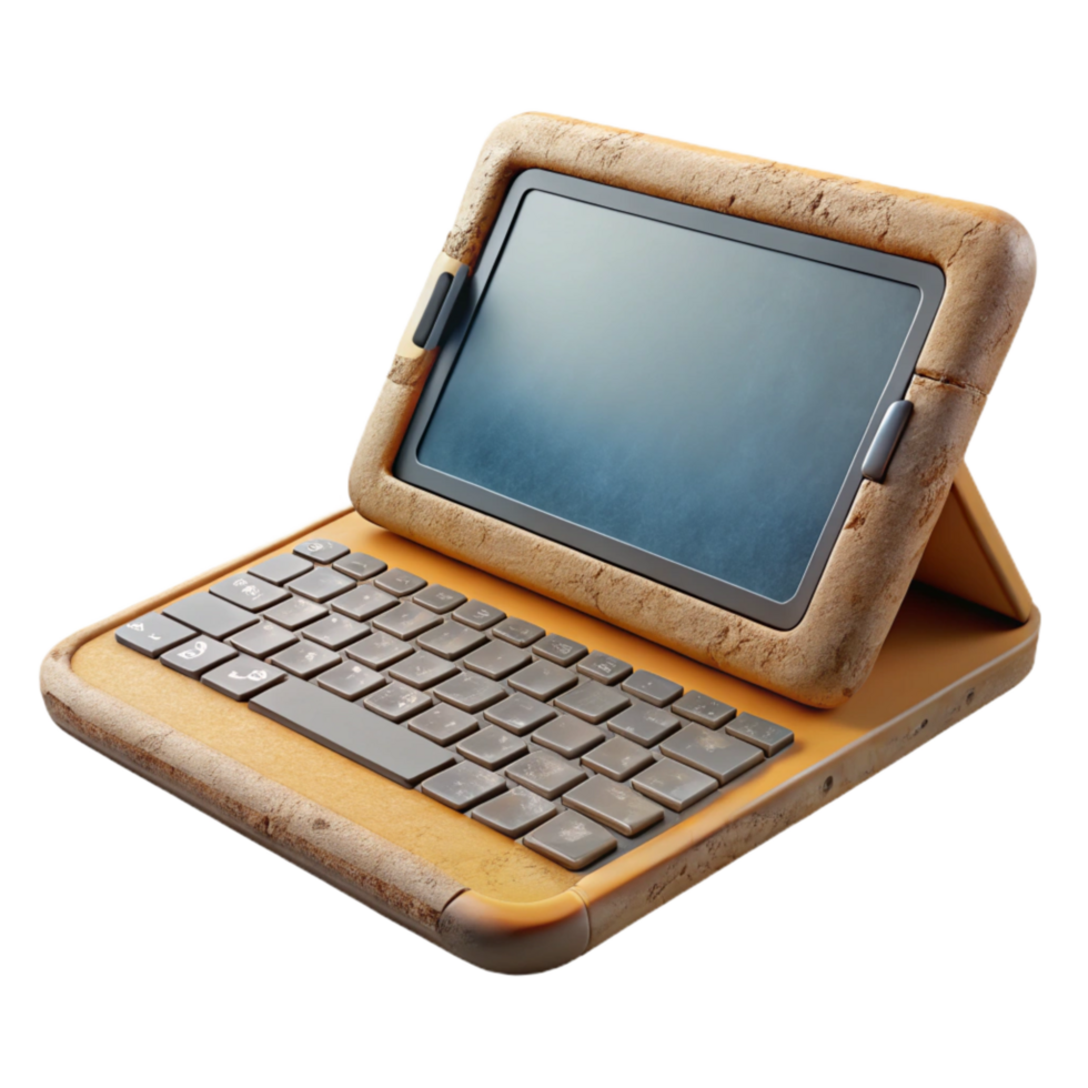 vibrant artistic Tablet Computer with Detachable Keyboard Cutout authentic png