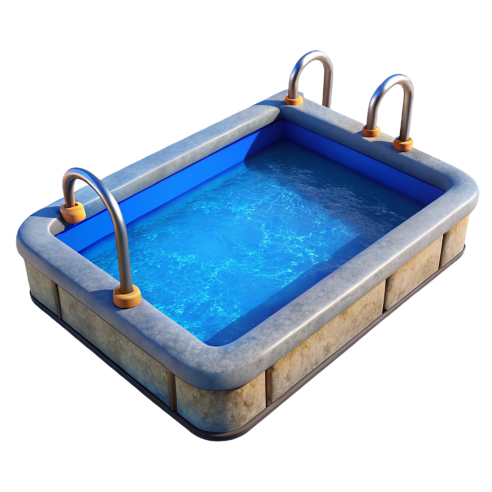 elegant abstract Swimming Pool Blue Water Surface Transparent Background detailed png