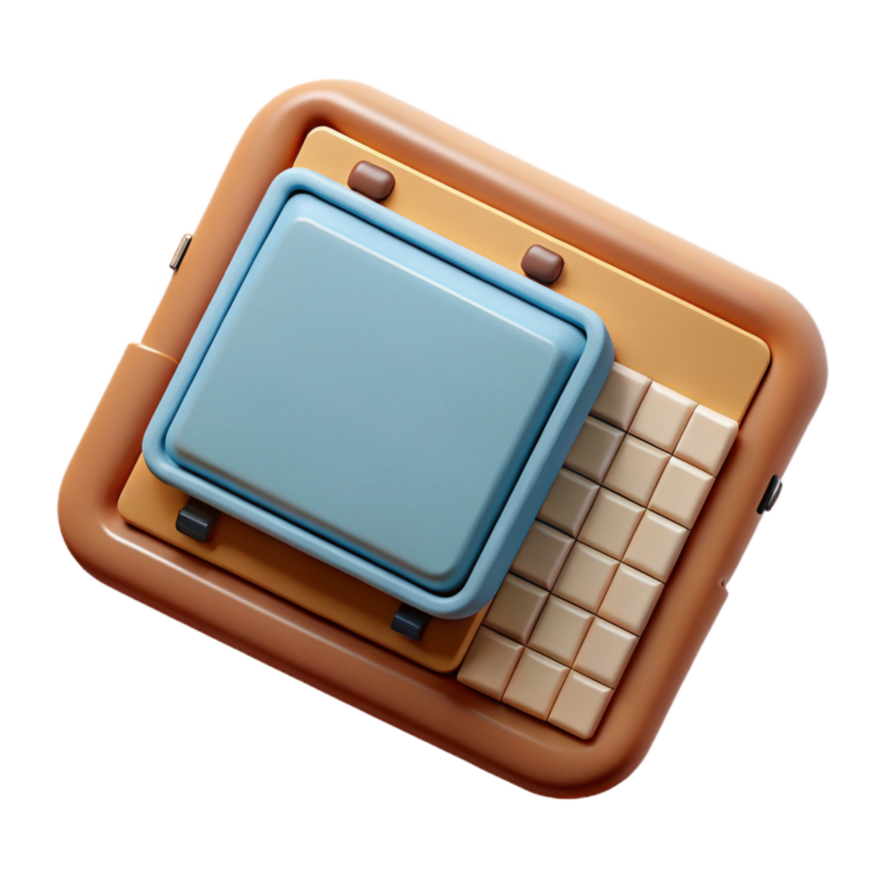 serene creative Tablet with Keyboard Case Top View on Transparent Background exclusive png