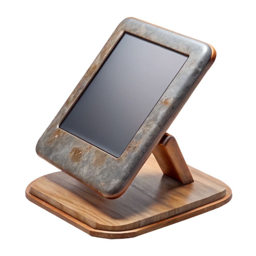 extraordinary vintage Tablet with Stand Top View on Transparent Background genuine png